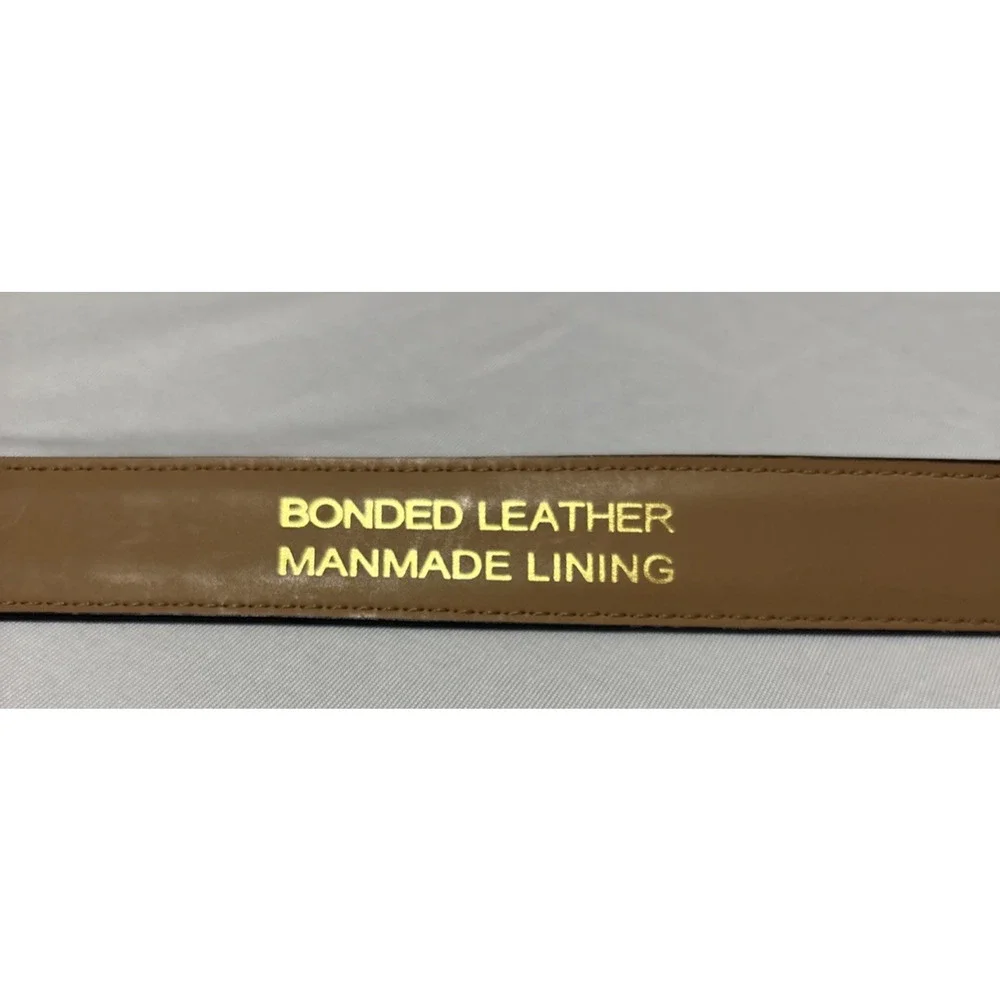 Women's Med Brown Bonded Leather Belt‎ Essential Basic Simple Everyday Neutral
